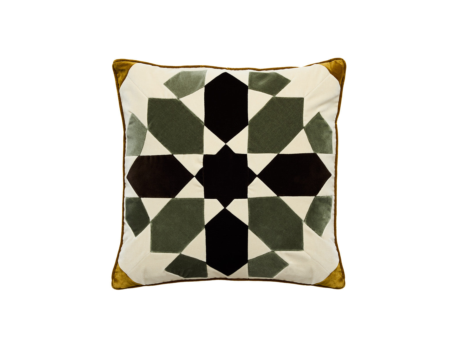 Viola Velvet Cushion 50×50 cm · Chocolate/Artichoke/Caramel